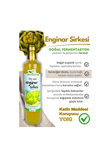 Enginar Sirkesi 500 Ml 2'li Paket - Organik Doğal Fermantasyon