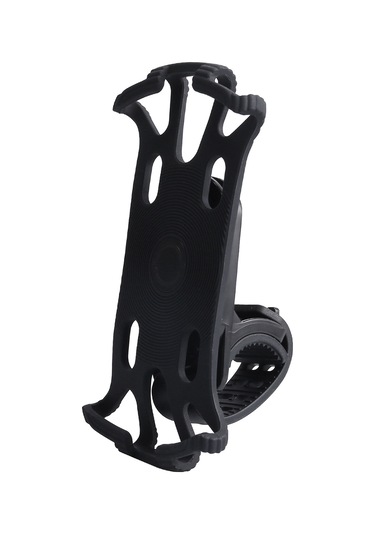 Skycity Bisiklet Telefon Tutucu Silikon, 360 Derece Döner, 4.0-6.5 İnç Telefonlar İçin, Sıkıca Tutma, Kol Çubuğuna Kolay Kurulum, Dayanıklı Materyal Siyah