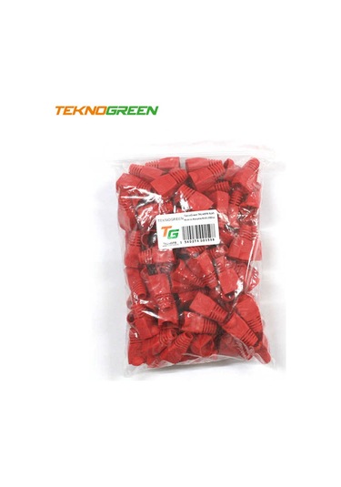 Teknogreen Tkj-45Pr Kırmızı Rj45 Kılıfı 100 Lü P