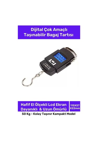 Seyahat Bavul Ağırlık Tartı Dijital Çok Amaçlı Taşınabilir Bagaj Tartısı Max 50 Kg Çok Renkli