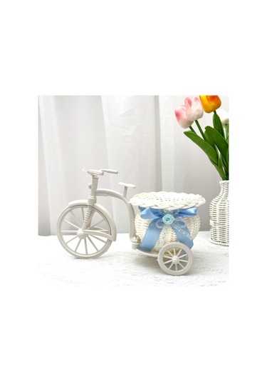 Reedark Mavi Plastik Dekoratif Depolama Sepeti - Yatak Odası, Ofis, Çiçek Dizimi, Bisiklet İçin 27x18x15cm 120g Sanayi El Eseri