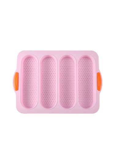 Wezone Gıda Kalitesi Dört Bölmeli Silikon Fırın Kalıbı - Hamur Ekmek Pastane Hamuru İçin Anti Yapışkan Fırın Gereci Pembe Pembe