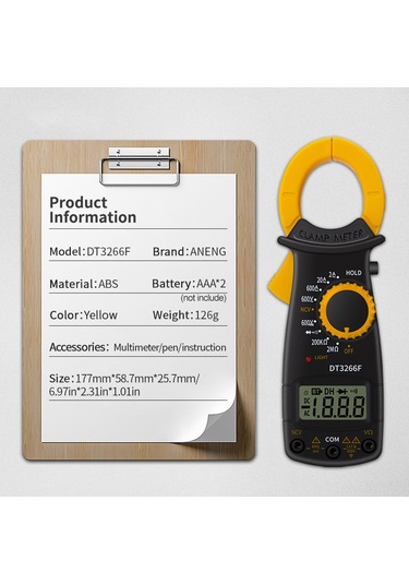 Dijital Kelepçe Metre Multimetre Taşınabilir Ac Dc Voltaj Akım Voltmetre Diyot Direnci Temassız Yangın Teli Tanıma