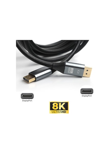 Display Port 8k Uhd V1.4 Display Erkek Erkek Ses Ve Görüntü Kablosu 5m