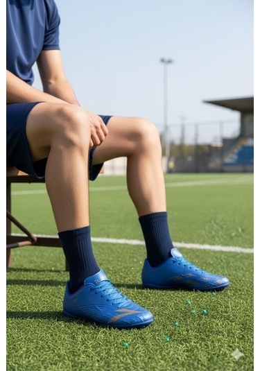 Lig Titan Saks Mavi Orjinal Ürün Çim Saha Halı Saha Erkek Futbol Ayakkabı Saks