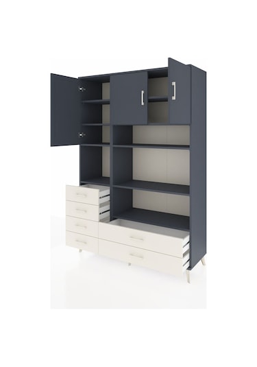 Hyperion Dolap 9 Raflı 6 Çekmeceli 3 Kapaklı 132x44x195 Antrasit-antrasit/aytaşı Antrasıt/aytası Hyperion Dolap 9 Raflı 6 Çekmeceli 3 Kapaklı 132x44x195 Antrasit-antrasit/aytaşı Antrasıt/aytası