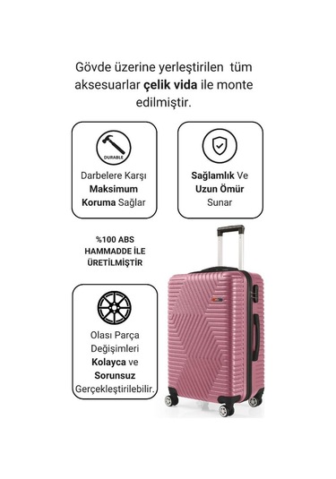 G&d Polo Suitcase Abs Gül Kurusu Orta Boy Valiz 600.08-o Gülkurusu