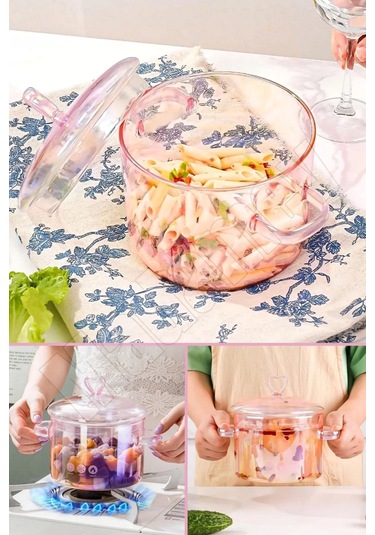 Madamev Borosilikat Cam Tencere Isıya Dayanıklı Termisil 1500cc