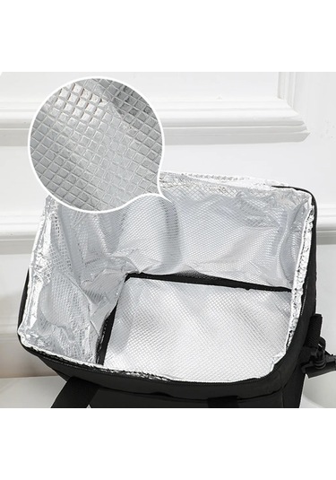 Soğutucu Çanta, 27x 25x 19 Cm Buz Torbası, Katlanabilir Piknik Çantası, Yalıtımlı Çanta, Öğle Yemeği Çantası, Açık Hava, Seyahat, Kamp İçin Siyah Çok Renkli