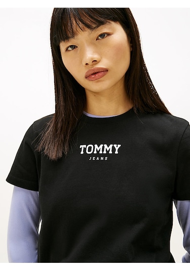Tommy Hilfiger Tjw Regular Essential Logo T-shirt-12858 Sıyah