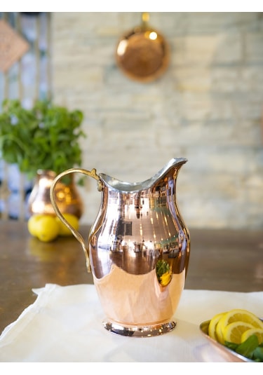 Bakır Sürahi Antalya Model Bakır Renk 3lt