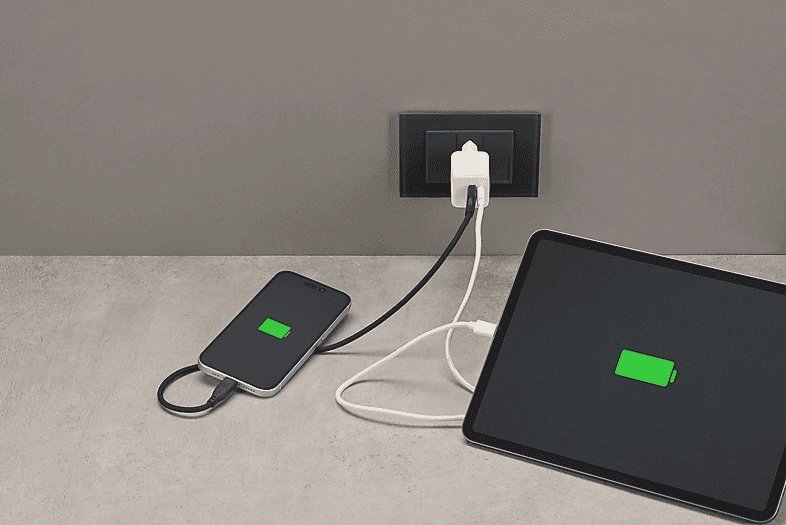 Cellularlıne 30 W Dual Port Adaptör + 5A Örgü Kablo