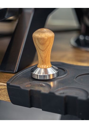 Barista Ahşap Saplı Tamper Ahşap Gümüş