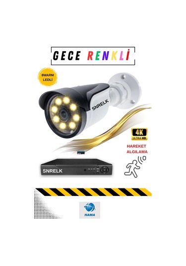 Snrelk Hama 6 Kameralı Gece Renkli Dış Mekan 320 Gb Güvenlik Kamerası Sistemi