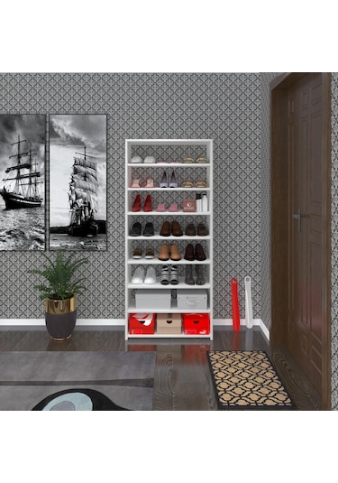 Kenzlife Ayakkabılık Goya Byz 160 70 30 Arkalıksız Ayakkabı Ofis Dolabı İki Bölme Diğer