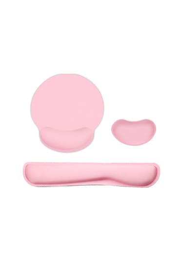 Ergonomik Hafızalı Köpük Klavye Bilek Desteği Mouse,pembe