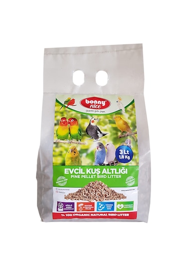 Bonny Nice Kanarya Muhabbet Papağan Kuş Kumu Kafes Altlığı 3 l