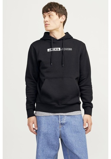 Jack & Jones 12233599 Erkek  Siyah Sweatshirt