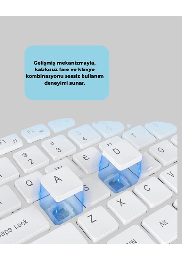 Kablosuz Klavye Ve Mouse Seti - Ergonomik Tasarım, Sessiz Kullanım, Geniş Uyumluluk