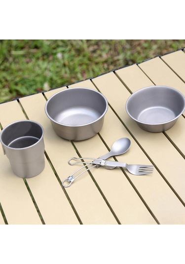 Xindoker Kamp Ti Kase 400ml, Yemek Tadini Korur, Sağlıklı Ve Çevre Dostu, Çakılabilir Tasarım, 1 Adet