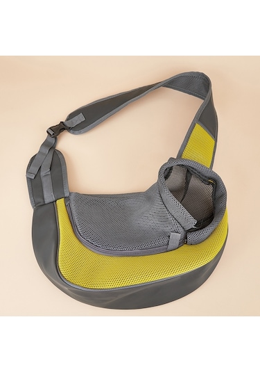 Pet Çanta Genişletilmiş Omuz Askısı Nefes Alabilir Messenger Kedi Çantası, Boyut: Büyük Sarı
