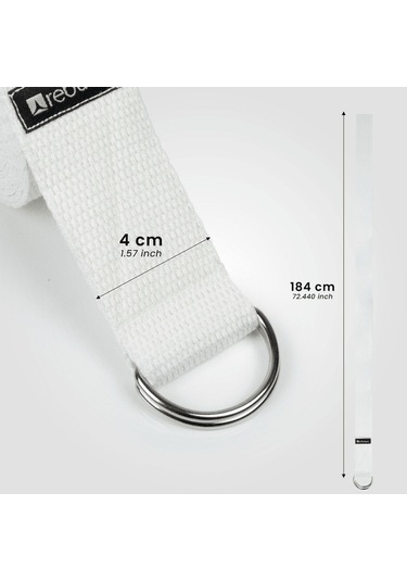 Rebuwo Açık Bej Yoga Kemeri, Doğal Pamuk 184 Cm,yoga Ve Pilates İçin İdeal, Light Beige Cotton Yoga Strap Açık Bej