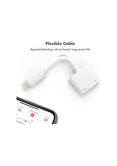 Sandwich İphone 2-in-1 Şarj Ve Ses Çevirici - Müzik Dinlerken Şarj, Kaliteli Ses, Hızlı Şarj, Abs Kasa, İos Uyumlu