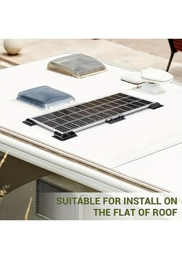 Trendooze Gaojunshop01 4 Adet Beyaz Rv Güneş Paneli Montaj Kiti, Yüksek Kalite Abs Plastik