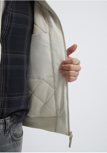 Mavi - Mavi Logo Nakışlı Gri Bomber Ceket 0110774-70144 Gri