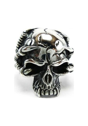 Vog Gotik Kurukafa 925 Ayar Erkek Gümüş Yüzük