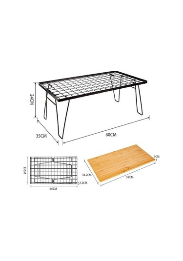 Prestigegoods Aotu Yt1001 Dış Mekan Çok Fonksiyonlu Bambu Masaüstü Ahşap, Dayanıklı Ve Katlanabilir, Kamp Ve Bahçe İçin Uygun Ahşap