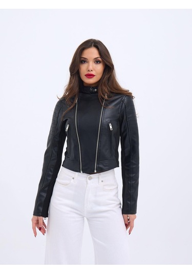 6711 Deri Ceket-siyah Si Yah