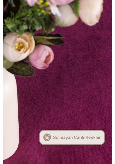 Elart Soft Kadife Masa Örtüsü Dikdörtgen 150x220 Cm Vişne Vişne