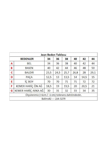 Kadın Kot Pantolon Orta Mavi -2ja/5279.orta Mavi Çok Renkli