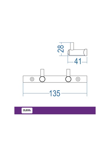 Duxxa Minimal Set Askılık Krom İkili A.412 Krom