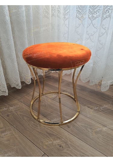 Kum Saati Düz Makyaj Pufu Gold Turuncu