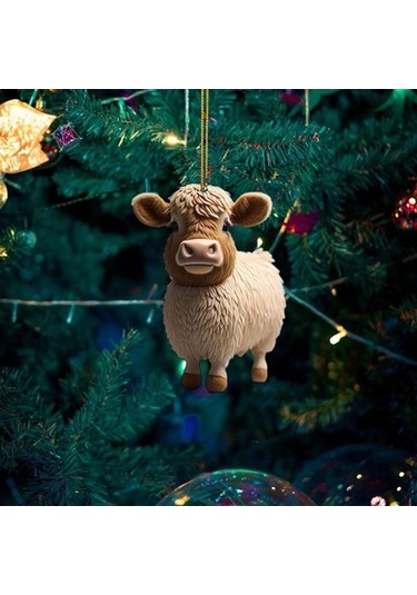 Lijinxu İnek Yılbaşı Ağacı Süslemeleri Ev Fotoğraf Sahne Oturma Odası İnek Araba Kolye Tarzı J