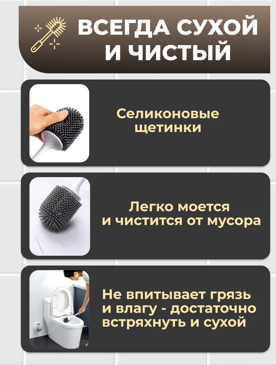 Ecoco Silikon Asmalı Duvar Tipi Tuvalet Fırçası 286308900 Beyaz