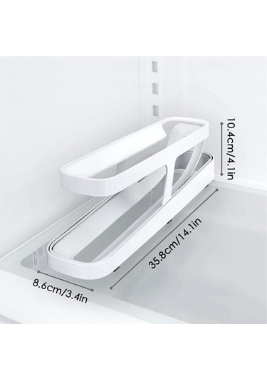 Novahub Modern Beyaz Otomatik Kaydırma Yumurta Dağıtıcı Buzdolabı Yumurta Tutucu Raf Saklama Kutusu Mutfak Aksesuarları Beyaz