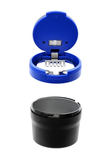 Mini Led Işıklı Araç Araba Küllüğü Mavi 9cm