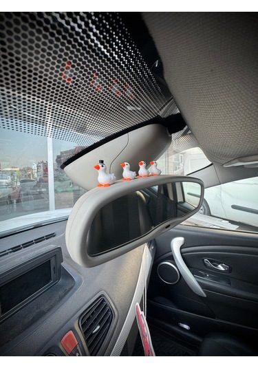 4 Parça Sevimli Kaz Ailesi Dikiz Aynası Süsü - Ayna Süsü Araba Süsü Torpido Süsü Oto Aksesuar