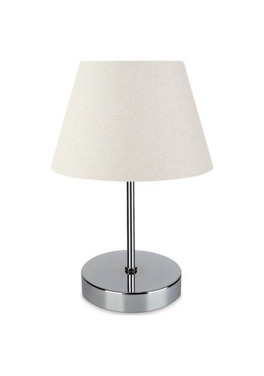 Kuzey Krom Gövdeli Abajur Krem Kırçıl Başlık Abajur Yatak Odası Krem