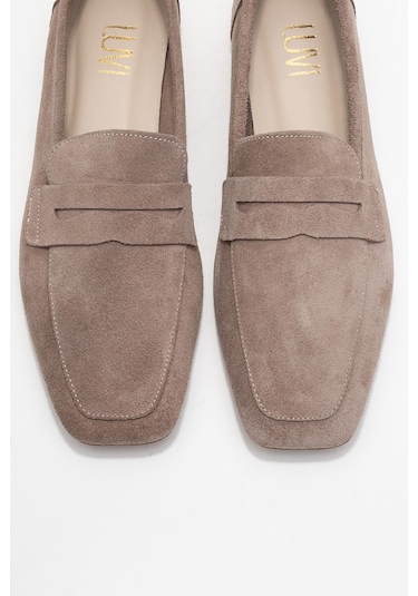 Luvishoes Luvi Shoes Morne Vizon Süet Hakiki Deri Kadın Loafer Ayakkabı Vizon