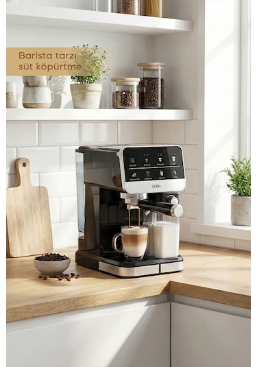 Sinbo SCM-2996 PRO Cappuccino Latte Espresso Makinesi Siyah