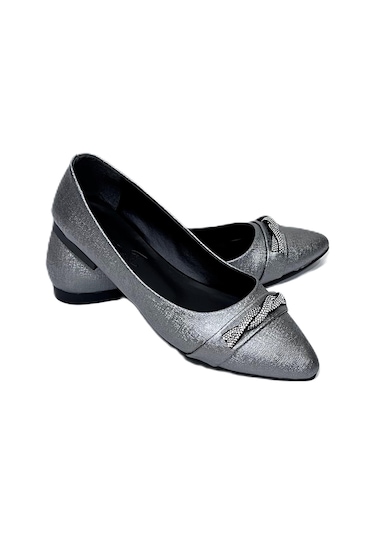 Fiyra 4006 Platin Örgü Taşlı Şık Düğünlük Günlük Bayan Babet 001