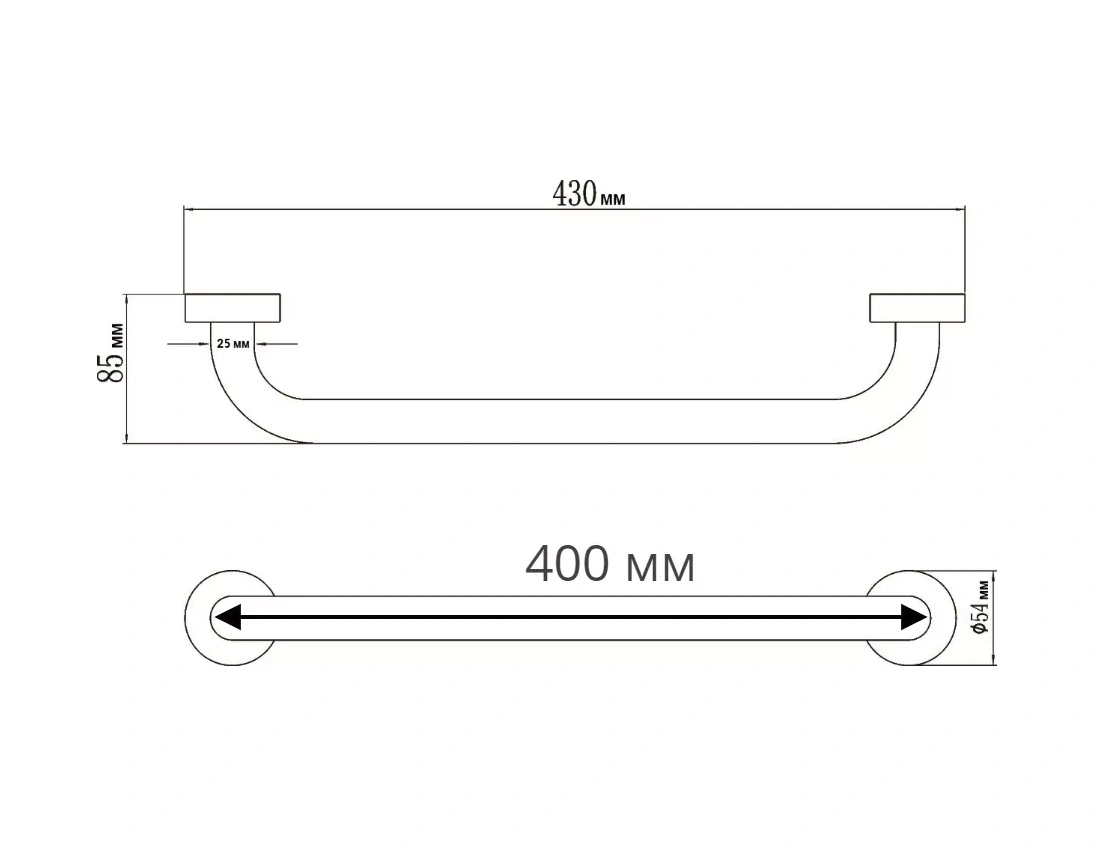Denart Duş Başlığı İçin Duvara Monte Tutma Kolu, Yaşlılar Ve Engelliler İçin 90492239 Krom