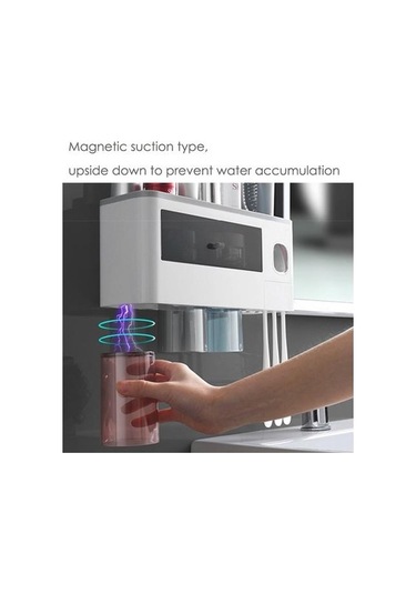 Willowhaven Beyaz Diş Fırçası Tutucu Ve Otomatik Diş Macunu Dağıtıcı 2 Adet Beyaz Gri