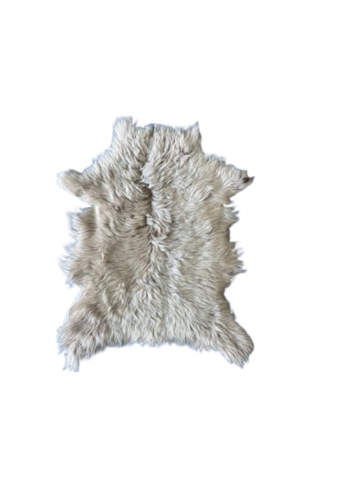 Gerçek Uzun Tüylü Koyun Postu Bej 60 X 50 Cm