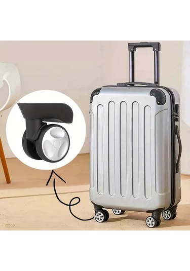 Dashanshop Siyah 2 Adet Evrensel Bagaj Tekerleği Yedek Spinner Tekerlekli Valiz