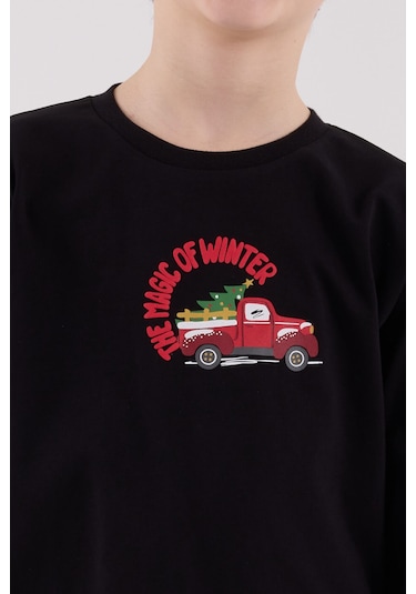 Arnetta Erkek Çocuk Siyah Pijama Takımı 5274-48535 Siyah